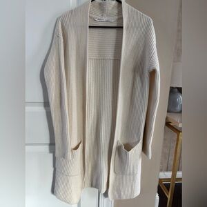 Athleta Women's Cream Ribbed Cardigan